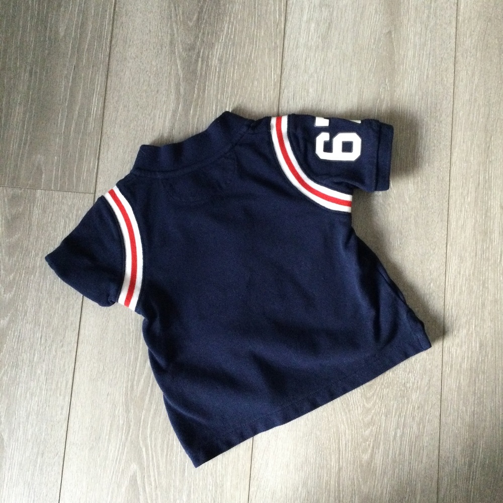 Ralph Lauren Blue Oversized Logo Polo Shirt 100% Cotton Pique Size 12 Months - Picture 6 of 7